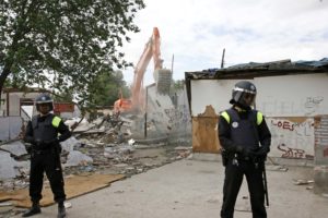 Madrid : derribos en el poblado chabolista de El Cañaveral