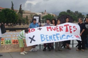 Murcia. Concentración de CGT en protesta por los últimos Acidentes Laborales Mortales