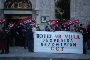 Concentración en Burgos contra el despido de una compañera en Hoteles NH en Bilbao