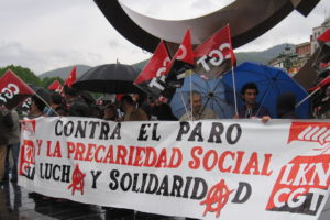 Semana de lucha de CGT : concentración frente al Ayuntamiento de Bilbao esta mañana (galería)