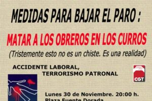Valladolid : Otro trabajador muere mientras trabaja – 30 nov. Concentración