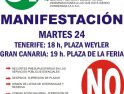 24 noviembre, Tenerife : Manifestación sindical unitaria de la Comunidad Autónoma Canaria