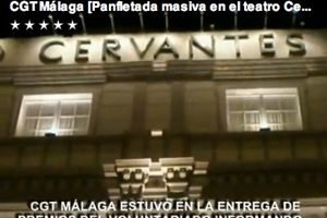 Málaga : CGT visita el teatro Cervantes por los despidos de discapacitados y venta ilegal del taxi de Famf Cocemfe
