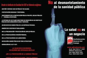 Campaña de CGT València por la Sanidad Pública