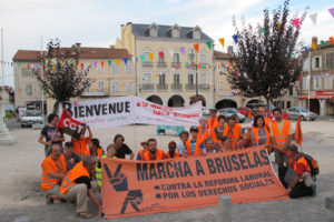 Primera etapa de la marcha a Bruselas por territorio francés