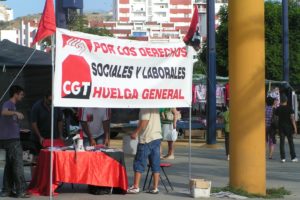Algeciras : Mesa informativa de CGT de la Huelga General