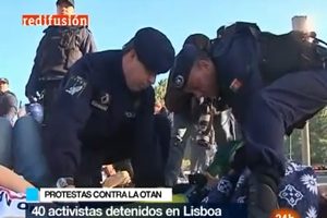 Antimilitaristas bloquean calles de acceso a la cumbre de la OTAN en Lisboa