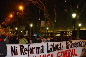 Manifestaciones en Barcelona y Tarragona para pedir una segunda huelga general contra la reforma laboral y los recortes sociales (13 nov)