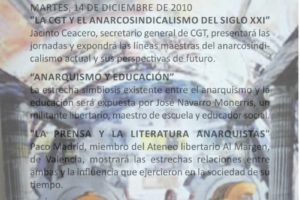 14 al 16 diciembre, Alicante : Jornadas «100 años de Anarcosindicalismo»