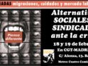 18-19 febrero, Madrid : Jornadas «Alternativas Sociales y Sindicales ante la crisis. Migraciones, cuidados y mercado laboral»