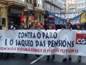 Huelga General en Galicia : más de 500 manifestantes contra el pensionazo en A Coruña