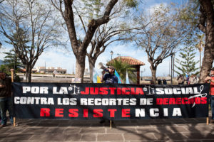 Concentración contra los recortes sociales en La Orotava, Tenerife (5 febrero)