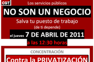 7-a València: Concentració contra la privatització dels serveis públics
