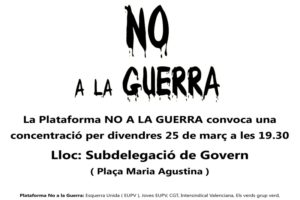 25-m Castelló: Concentració «No a la Guerra»