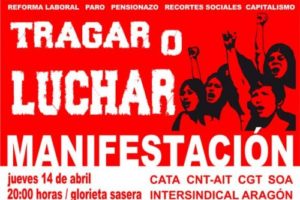Zaragoza: Manifestación «Tragar o luchar»