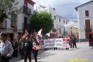 Manifestacion de 1º de mayo, en Pegalajar (Jaén)