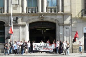 Concentración en Barcelona en apoyo a la lucha de FCC Parques y Jardines de Zaragoza