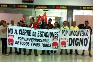 Encierro en la Estación de Málaga contra la privatización-segregación de Mercancías