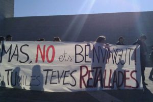 Los y las trabajadoras de HP en la protesta contra los recortes sociales del gobierno Mas