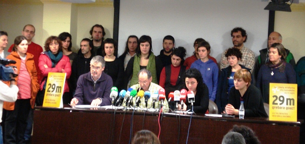 Bizkaia: Llamamiento a la Huelga General del 29 de marzo