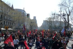 Barcelona: piquete del mediodia y manifestación de la tarde en la Huelga General