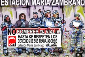 Homenaje de CGT a las trabajadoras de Vialia en huelga desde hace 59 días