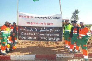 Solidaridad internacional con los trabajadores argelinos de Lafarge. Concentración en París