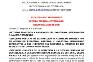 Reivindicación de CGT en Tablada