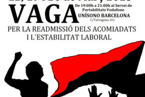 Huelga en Unísono Barcelona – Vodafone Portabilidades