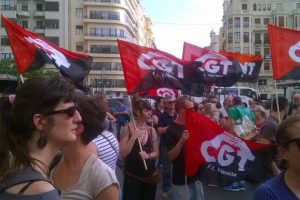 Protesta en Valencia contra el paro y la precariedad