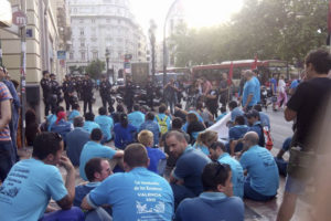 Contundente protesta en Valencia contra Telefónica-Movistar