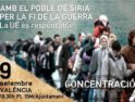 9-s Valencia: Concentración solidaria con el pueblo de Siria
