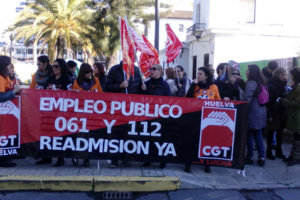 [Fotos] CGT ha organizado una concentración contra la precariedad en los Servicios de 061 y 112