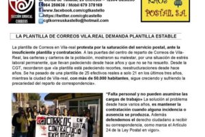 La plantilla de Correos Vila-real demanda plantilla estable