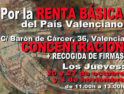 20 y 27-o y 3-n València: Concentración y recogida de firmas Por la Renta Básica del País Valencià