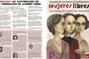 Desplegable «Jornadas 80 aniversario de la Federación de Mujeres Libres», en Rojo y Negro nº 314 julio-agosto 2017