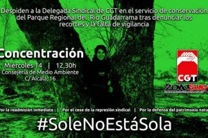 Concentración por la Readmisión de la delegada sindical de CGT en el PR del Río Guadarrama