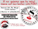 24-m València: Concentración ante el Banco Santander en protesta por el cambio de horario oficinas Smart