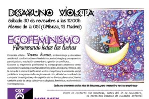 Desayuno Violeta, sabado 30 de noviembre en Madrid