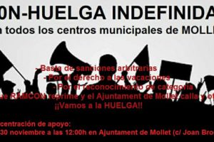 30-N: Huelga Indefinida en todos los centros municipales de Mollet