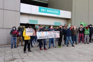 Manifestación del día 18 de marzo del transporte sanitario en Zaragoza