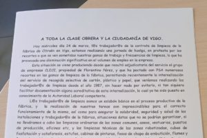 CGT convoca huelga de 24 horas en CLECE-Samain de Citroën de Vigo