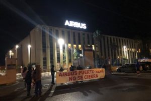 Seguimiento masivo en la primera jornada de huelga que CGT convoca en Airbus Puerto Real
