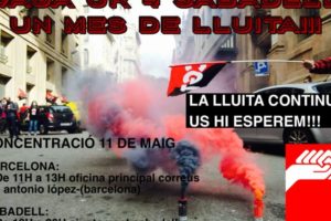 35 días de huelha indefinida en Correos en la Unidad de Reparto nº 4 de Sabadell