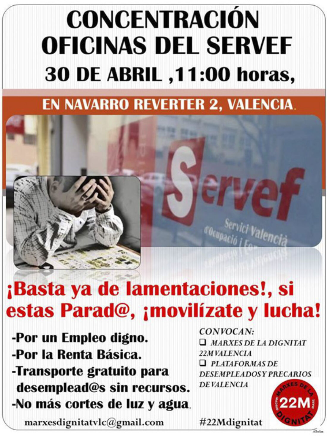 30-a Valencia: Concentración Oficinas del Servef