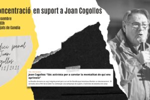 Convocada una concentración en apoyo de Joan Cogollos