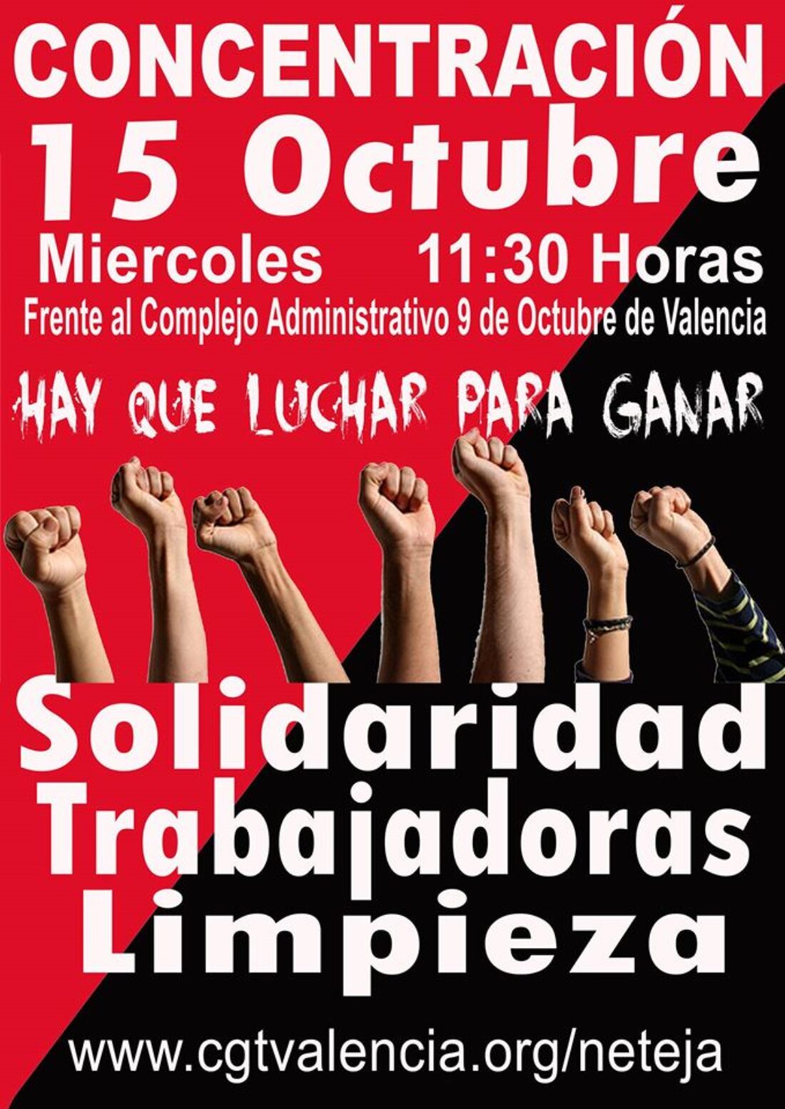 15-O: Concentración de solidaridad con las trabajadoras de limpieza en Valencia