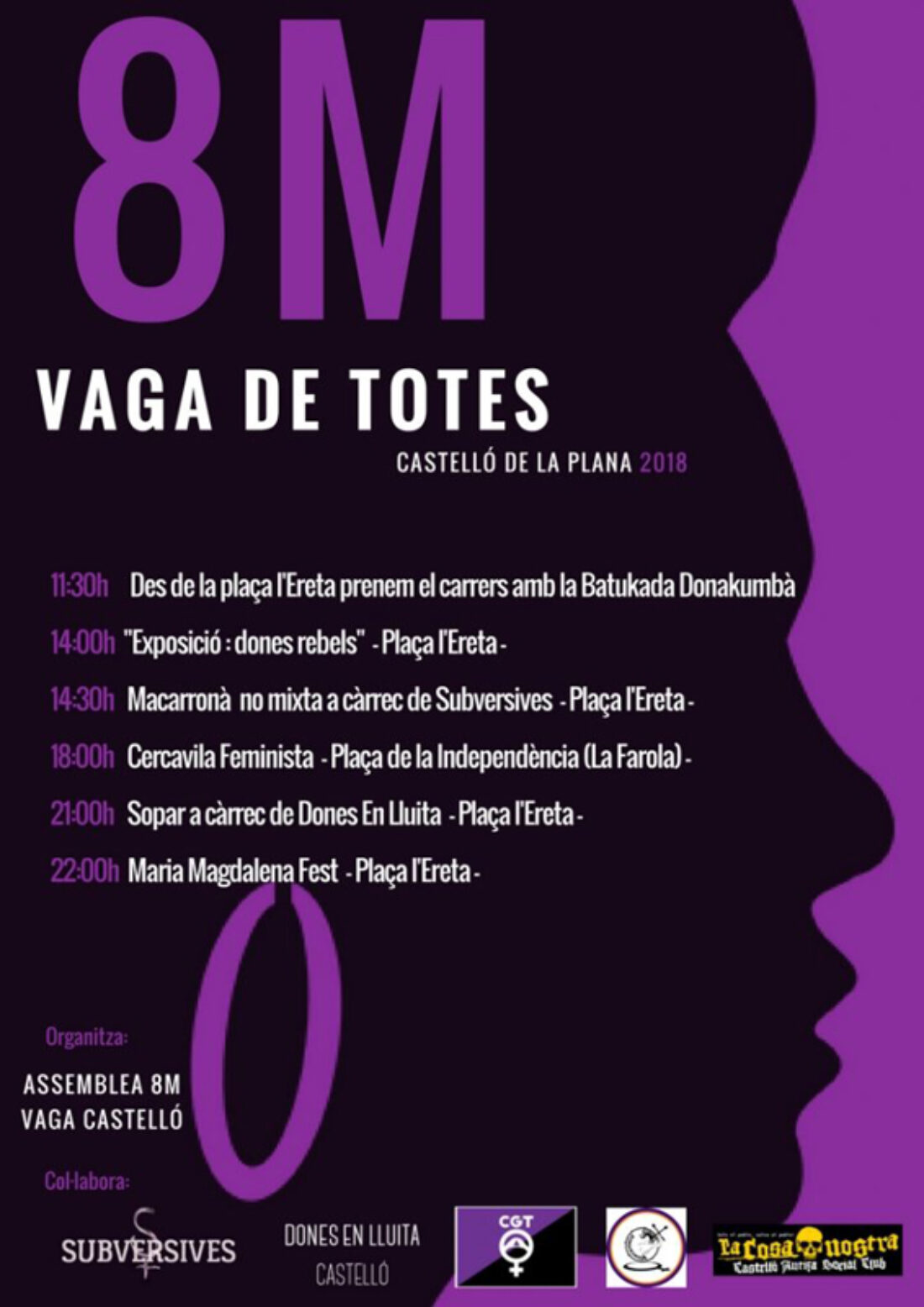 8-m: Actos Día Internacional de la Mujer Trabajadora en el País Valencià #VagaFeminista