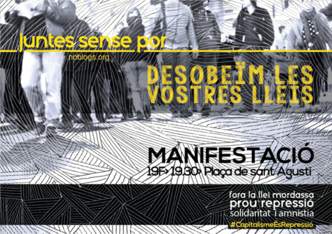 19-f Valencia: Manifestación Juntes Sense Por «Desobedecemos vuestras leyes»