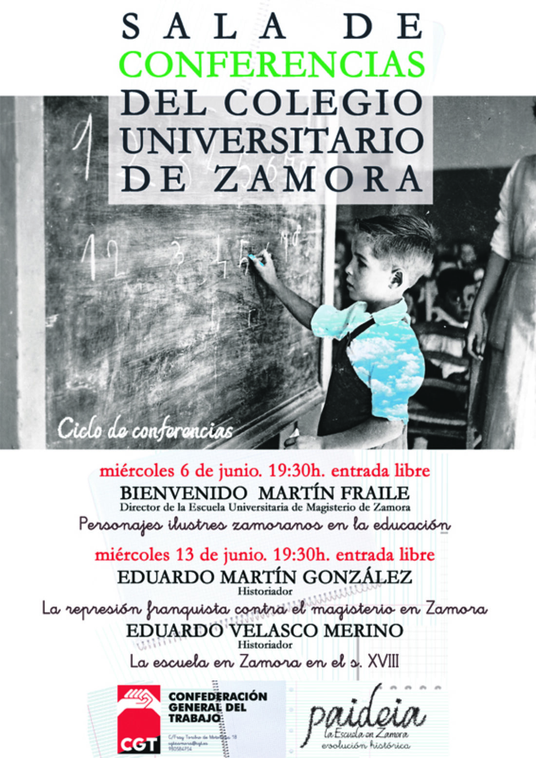 CGT presenta la exposición “PAIDEIA: Evolución histórica de la escuela en Zamora”